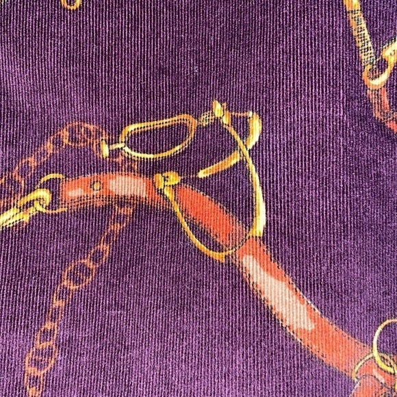 Talbots Petite Maroon Corduroy Horse Bit Bridle Design Mini Skirt size PM - Picture 7 of 15